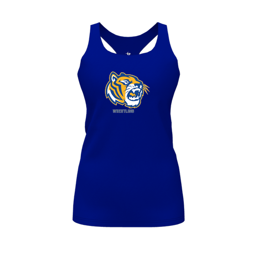 [CUS-DFW-RCBK-PER-RYL-FYS-LOGO2] Racerback Tank Top (Female Youth S, Royal, Logo 2)