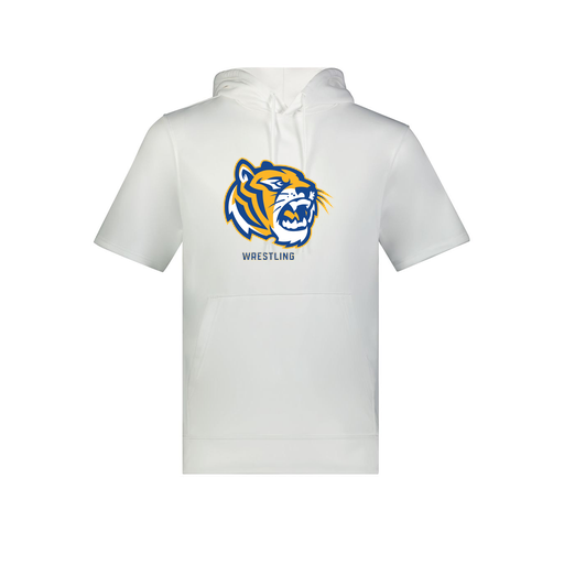 [6871.005.S-LOGO2] Men's Dri Fit Short Sleeve Hoodie (Adult S, White, Logo 2)