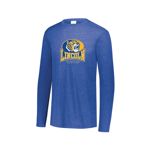 [3075.U55.XS-LOGO3] Decker Men's Tri-Blend T-Shirt - Long Sleeve (Adult XS, Royal, Logo 3)