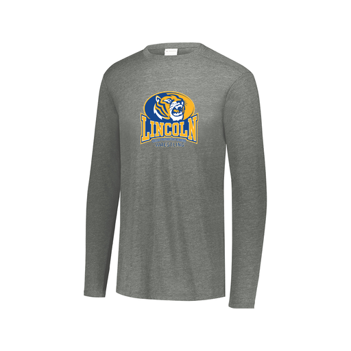 [FTLCUBGY-AXS-LOGO3] Decker Men's Tri-Blend T-Shirt - Long Sleeve (Adult XS, Gray, Logo 3)