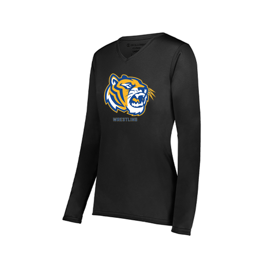 [222824.080.S-LOGO2] Ladies LS Smooth Sport Shirt (Female Adult S, Black, Logo 2)