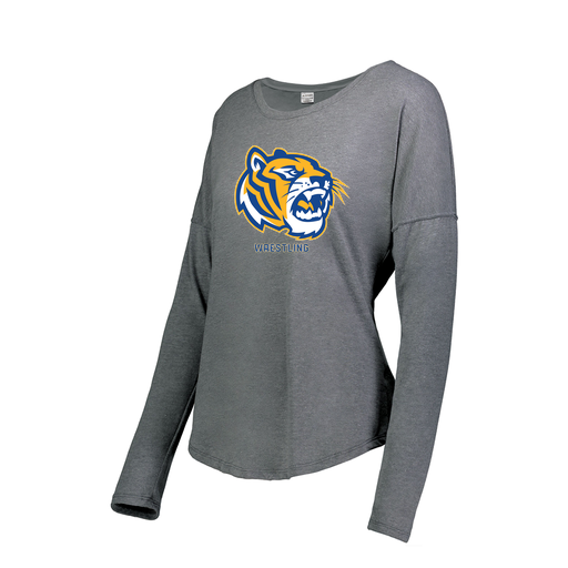 [3077.013.S-LOGO2] Ladies LS Ultra-blend T-Shirt (Female Adult S, Gray, Logo 2)