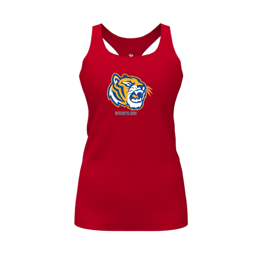 [CUS-DFW-RCBK-PER-RED-FYS-LOGO2] Racerback Tank Top (Female Youth S, Red, Logo 2)