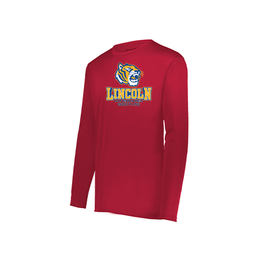 [222823.083.S-LOGO1] Youth LS Smooth Sport Shirt (Youth S, Red, Logo 1)