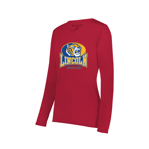 [222824.083.S-LOGO3] Ladies LS Smooth Sport Shirt (Female Adult S, Red, Logo 3)