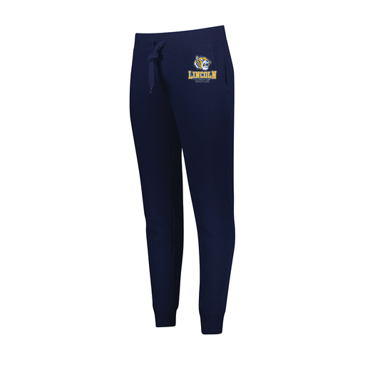 [229748.065.XS-LOGO1] Ladies 60/40 Fleece Jogger (Female Adult XS, Navy, Logo 1)